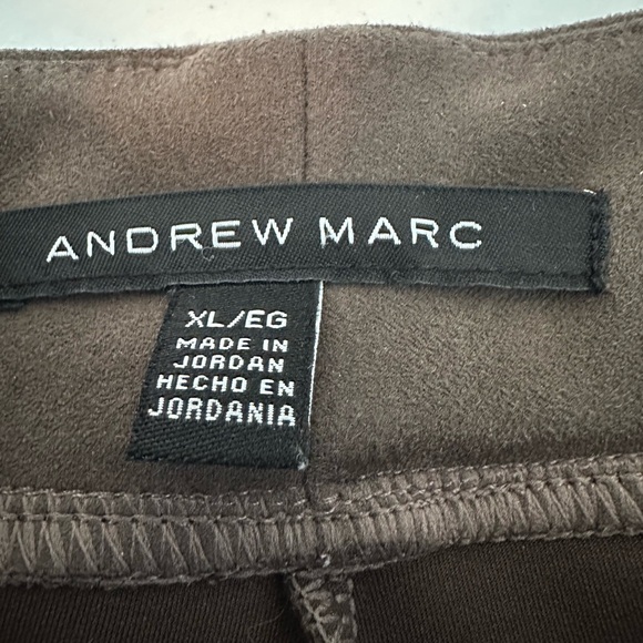 Women’s XL Andrew Marc‎ Dark Brown Faux Suede Leggings Ponte Pants - Picture 5 of 9